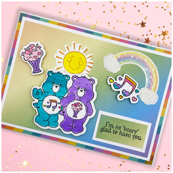Care Bears Die and A5 Stamp Set Bear Hugs | Rainbows & Clouds - Image 3